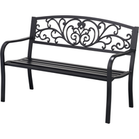 Gartenbank 'Rosa' 2-Sitzer Stahl schwarz 127 x 85 x 62 cm