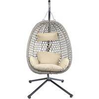 Hängesessel 'Kira' mit Gestell beige 95 x 95 x 197 cm