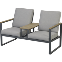 Bank 'Magdalena' grau 136 x 76 x 81 cm mit Ablage