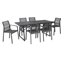 Gartenmöbel-Set 'Linda' schwarz 7-teilig