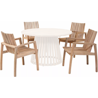 Gartenstuhlset 'Valentina' stapelbar Akazienholz braun 4 Stück