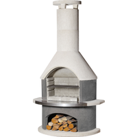 Buschbeck Buschbeck Grillkamin 'Wellington' weiß/anthrazit 115 x 208 x 70 cm