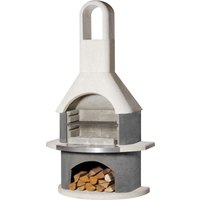 Buschbeck Buschbeck Grillkamin 'Stockholm' weiß, anthrazit 110 x 203 x 65 cm