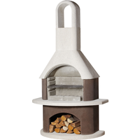 Buschbeck Buschbeck Grillkamin 'Milano' weiß, braun 110 x 203 x 65 cm