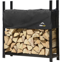 ShelterLogic Kaminholzregal inklusive Abdeckung schwarz Stahl 36 x 120 x 119 cm