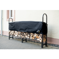 ShelterLogic Kaminholzregal schwarz Stahl inklusive Abdeckung 244 x 25 x 118 cm
