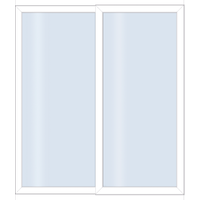 Roro Schiebetür 'Eco V2' weiß 1800 x 2000 mm 2-teilig