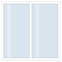 Roro Schiebetür 'Eco V2' weiß 2000 x 2000 mm 2-teilig