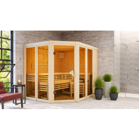 Karibu Sauna 'Ariadna 3' naturbelassen mit bronzierter Tür 231 x 196 x 198 cm