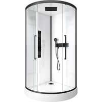 Aurlane Komplettdusche 'Urban 2' mit Schiebetür schwarz 90 x 90 x 215 cm