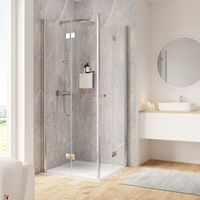 Schulte Drehfalttür als Eckeinstieg 'Garant 2.0' Chromoptik für Duschwanneneinbaumaß 980 - 1000 mm