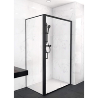 Aurlane Duschkabine mit Schiebetür schwarz 120 x 200 x 80 cm