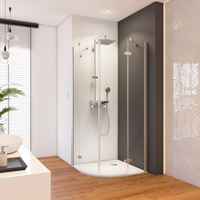 toom Runddusche 'Winga' mit Drehtür 80 x 80 cm, r 50 cm grau