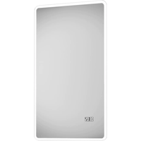 DSK LED-Spiegel 'Silver Sunshine 2.0' mit Uhr 45 x 70 cm