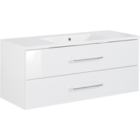 Fackelmann Waschbecken mit Unterschrank 'B.Clever' weiß glänzend 120 x 62,5 x 46 cm