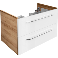 Fackelmann Waschbeckenunterschrank 'Milano' weiß, braun foliert 80 x 49,5 x 48 cm