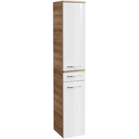 Fackelmann Hochschrank 'Milano' braun, weiß foliert 30,5 x 165,5 x 32 cm