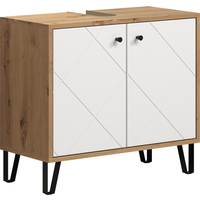 Waschbeckenunterschrank 'Touch' weiß, braun matt 69 x 61 x 33 cm