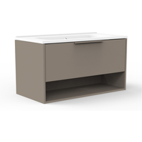 Fackelmann Waschbecken mit Unterschrank 'B.Paris' grau matt 90,5 x 49,8 x 46,5 cm