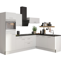 OPTIFIT Winkelküche mit E-Geräten 'OPTIkoncept Bengt932' weiß 270 cm