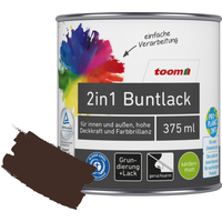toom 2in1 Buntlack 'Edelbraun' schokobraun seidenmatt 375 ml