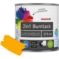toom 2in1 Buntlack 'Sonnenblume' orangegelb seidenmatt 375 ml