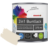 toom 2in1 Buntlack 'Bergkristall' cremeweiß seidenmatt 375 ml