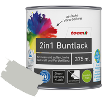 toom 2in1 Buntlack 'Mondschein' lichtgrau seidenmatt 375 ml