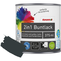 toom 2in1 Buntlack 'Schattenspiel' anthrazitfarben seidenmatt 375 ml