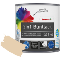 toom 2in1 Buntlack 'Sonnenstrahl' hellelfenbein glänzend 375 ml