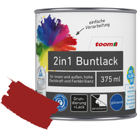 toom 2in1 Buntlack 'Mohnblume' feuerrot glänzend 375 ml