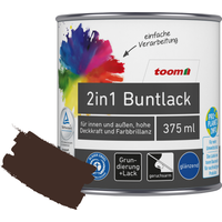 toom 2in1 Buntlack 'Edelbraun' schokobraun glänzend 375 ml