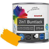 toom 2in1 Buntlack 'Sonnenblume' orangegelb glänzend 375 ml