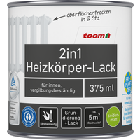 toom 2in1 Heizkörperlack weiß seidenmatt 375 ml