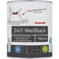 toom 2in1 Weißlack seidenmatt 750 ml