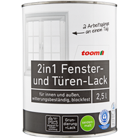 toom 2in1 Fenster- und Türenlack weiß seidenmatt 750 ml