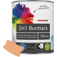 toom 2in1 Buntlack papayafarben seidenmatt 750 ml