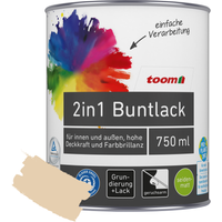 toom 2in1 Buntlack 'Sonnenstrahl' hellelfenbein seidenmatt 750 ml
