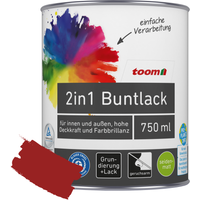 toom 2in1 Buntlack 'Mohnblume' feuerrot seidenmatt 750 ml