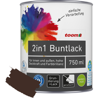 toom 2in1 Buntlack 'Edelbraun' schokobraun seidenmatt 750 ml