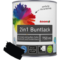 toom 2in1 Buntlack 'Mitternacht' tiefschwarz seidenmatt 750 ml