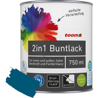 toom 2in1 Buntlack 'Blaupause' enzianblau seidenmatt 750 ml