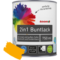 toom 2in1 Buntlack 'Sonnenblume' orangegelb seidenmatt 750 ml