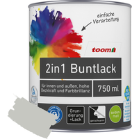 toom 2in1 Buntlack 'Mondschein' lichtgrau seidenmatt 750 ml