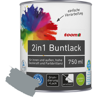 toom 2in1 Buntlack 'Stadtgeflüster' silbergrau seidenmatt 750 ml