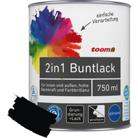 2in1 Buntlack 'Mitternacht' tiefschwarz glänzend 750 ml
