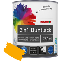 toom 2in1 Buntlack 'Sonnenblume' orangegelb glänzend 750 ml