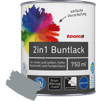 toom 2in1 Buntlack 'Stadtgeflüster' silbergrau glänzend 750 ml