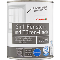 toom 2in1 Fenster- und Türenlack weiß glänzend 2,5 l
