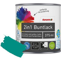 toom 2in1 Buntlack 'Südseetraum' petrolfarben seidenmatt 375 ml